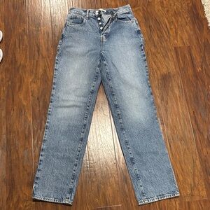 Pacsun High-Rise Straight Jeans in Light Blue Wash